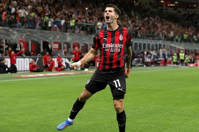Christian Pulisic playing for AC Milan
