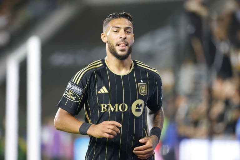 Denis Bouanga playing for LAFC in Major League Soccer