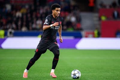Malik Tillman playing for Bayer Leverkusen