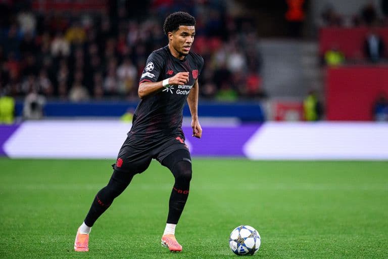Malik Tillman playing for Bayer Leverkusen