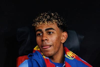 Lamine Yamal playing for FC Barcelona