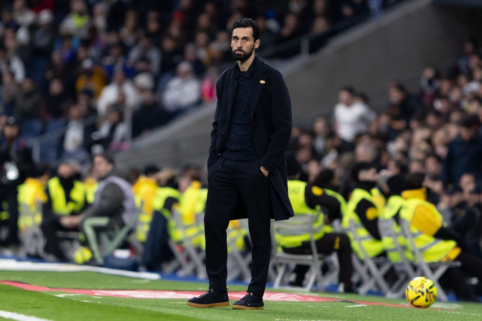Real Madrid head coach Alvaro Arbeloa in the dugout