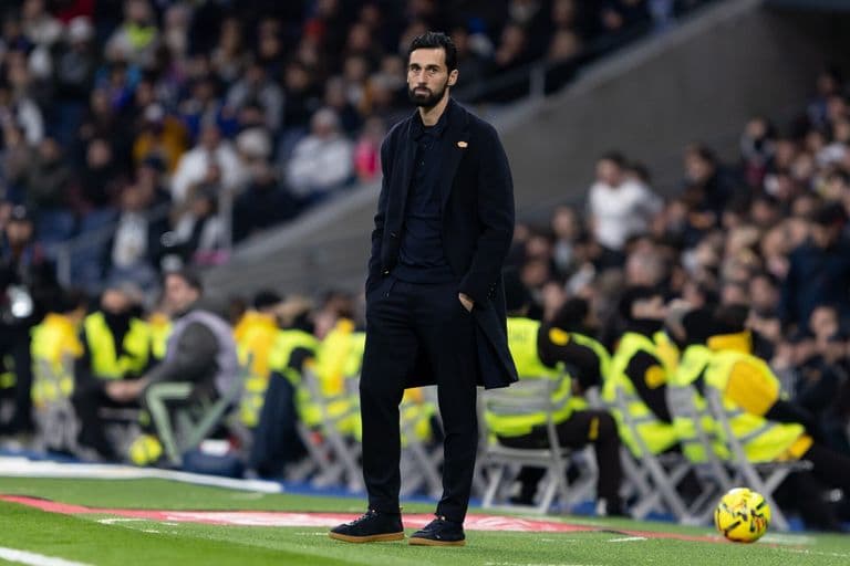 Real Madrid head coach Alvaro Arbeloa in the dugout