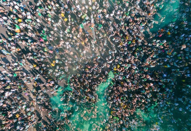 Celtic fans celebrate the Scottish Premiership title win