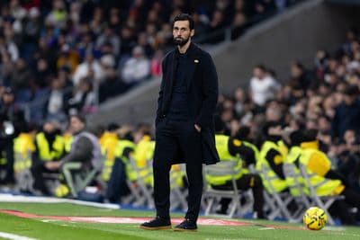 Real Madrid head coach Alvaro Arbeloa in the dugout