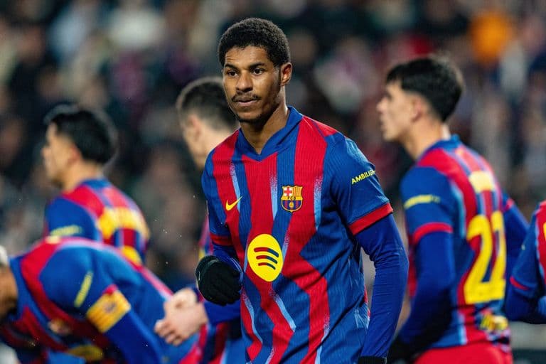 Marcus Rashford playing for Barcelona