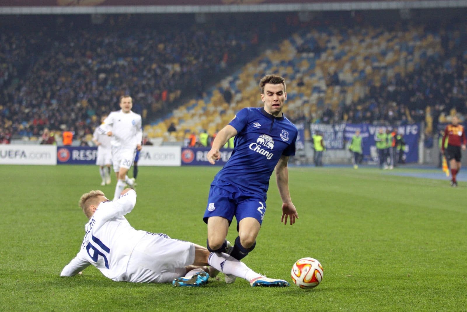 Seamus Coleman playing for Everton